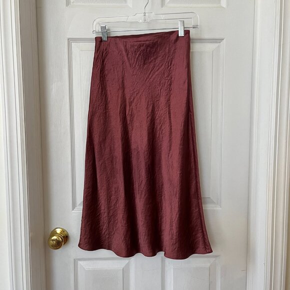 Aritzia Dresses & Skirts - Aritzia Babaton Midi Slip Skirt in Rust / Caramel | Size XS US 2
